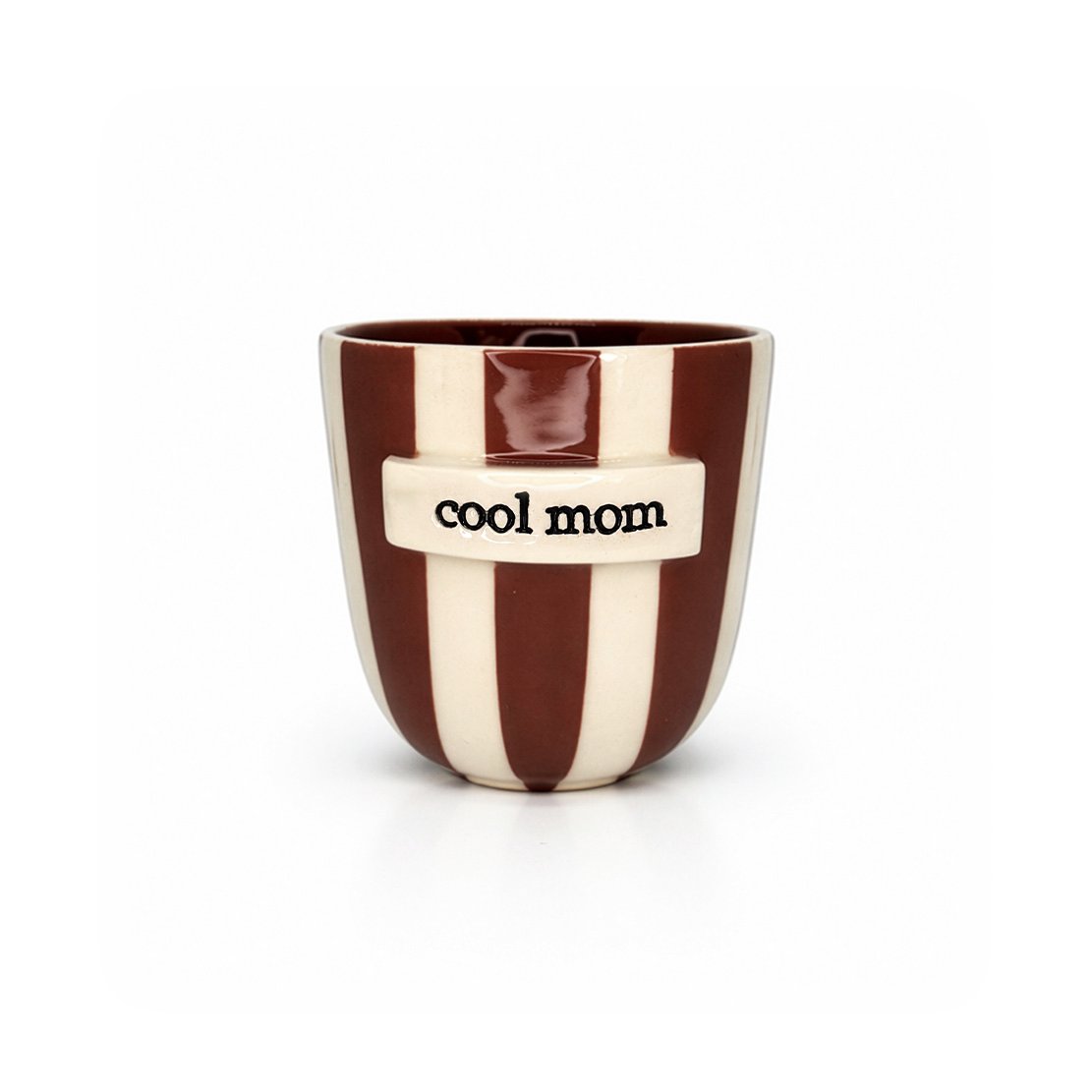 Cool Mom Çizgili Bardak (Kahverengi)
