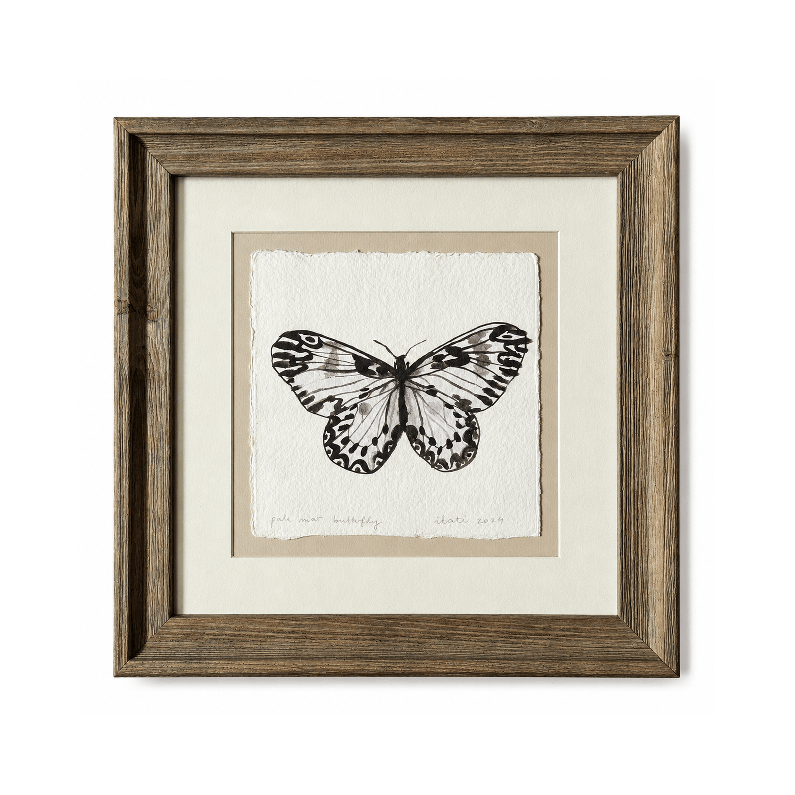 Framed Original Artwork: Spot Butterfly (Pale Mint)