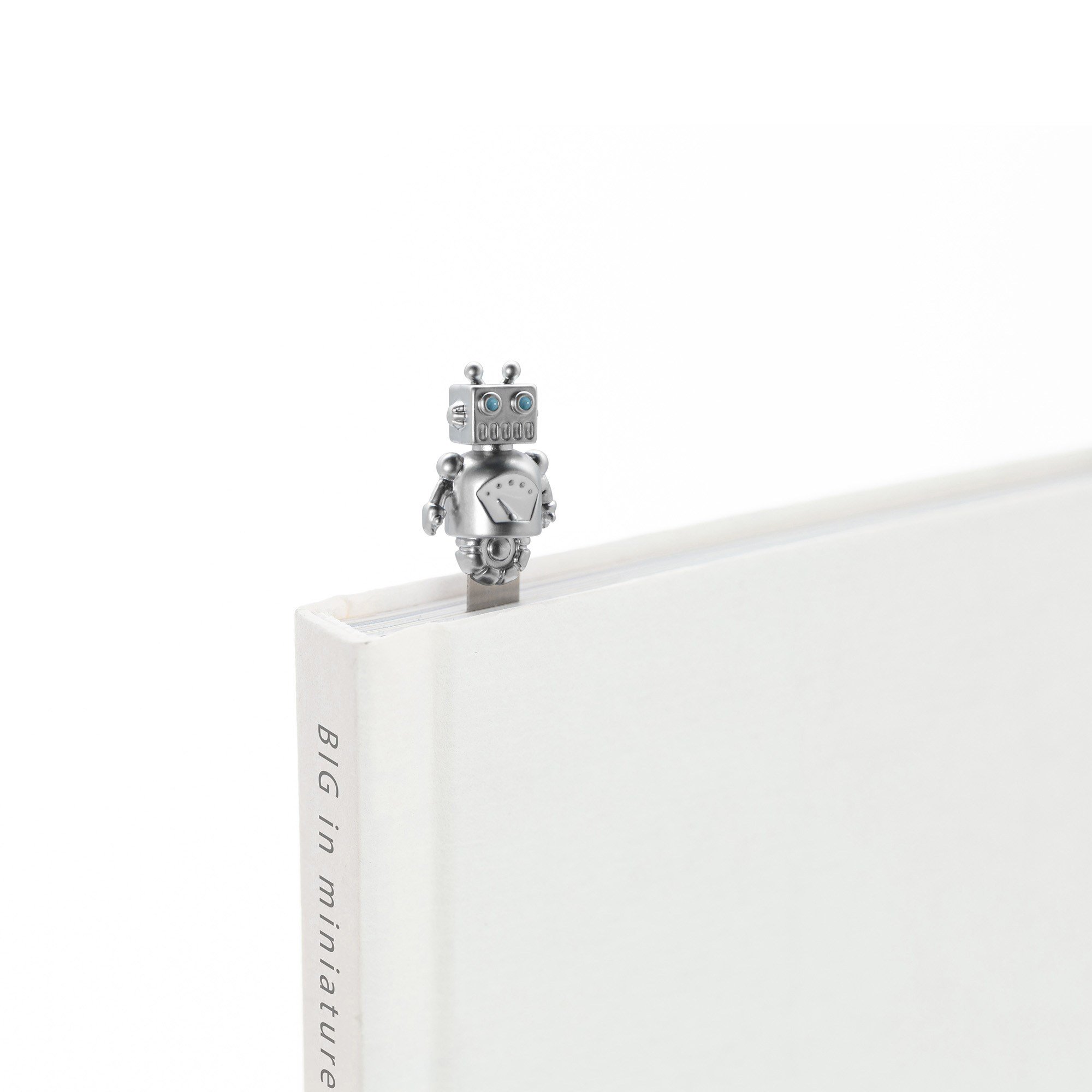 Gümüş Robot Kitap Ayracı
