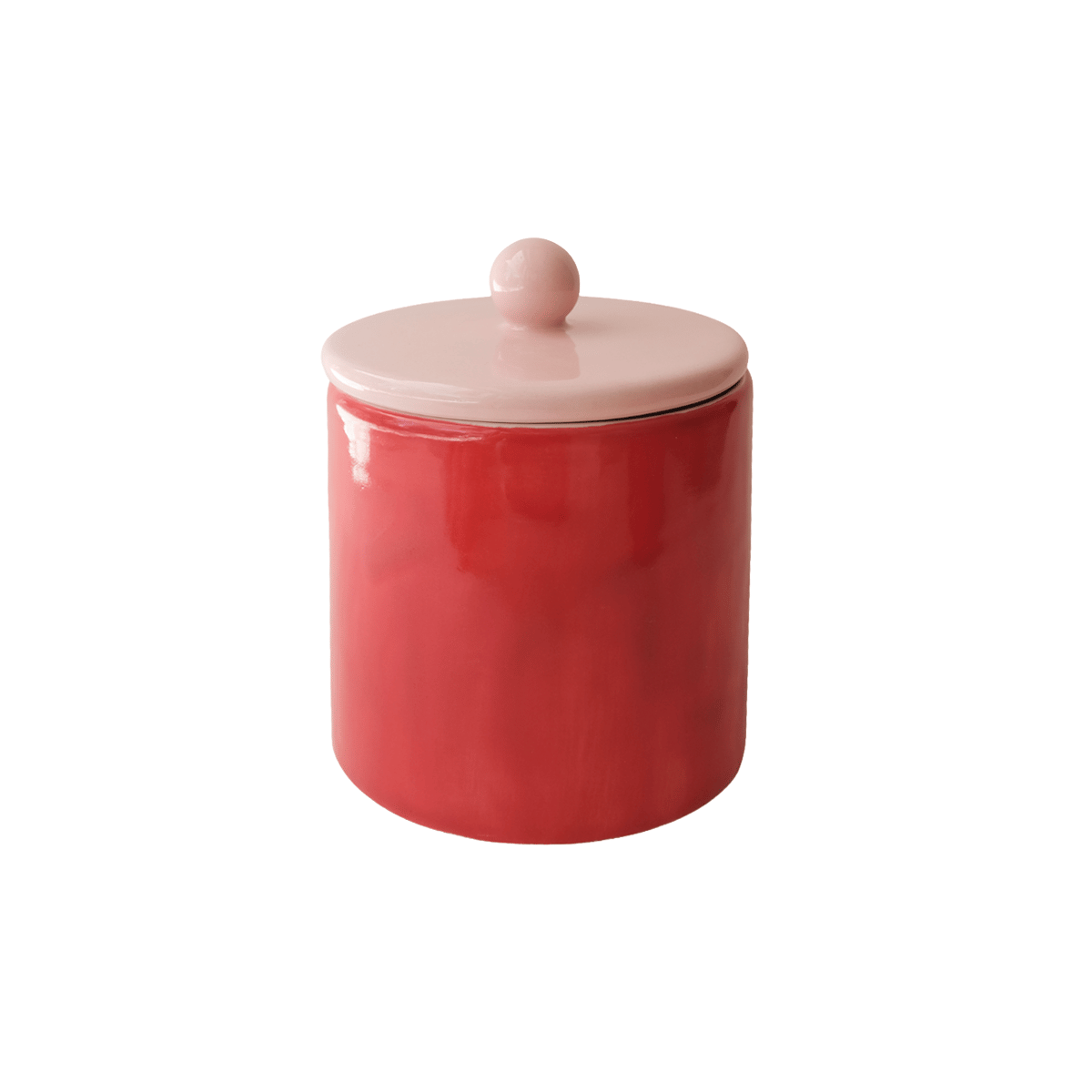 Seramik Kavonoz (Kırmızı & Pembe)