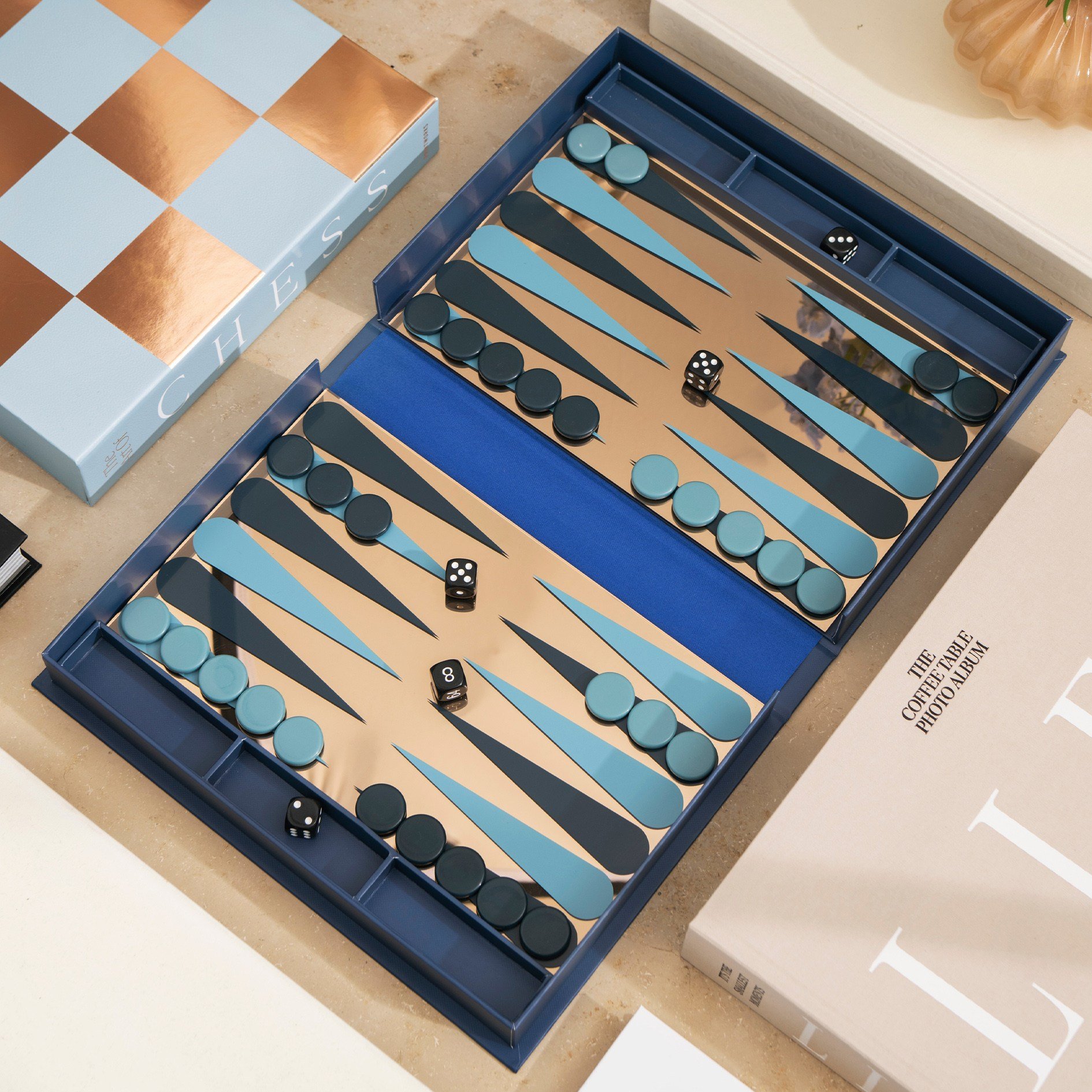 The Art of Backgammon Tavla (Blue Mirror)