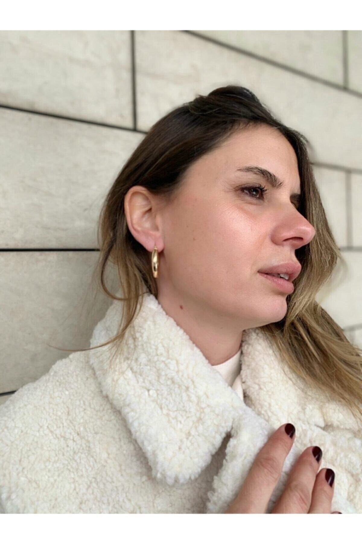 3 Cm Düz Çelik Halka Küpe
