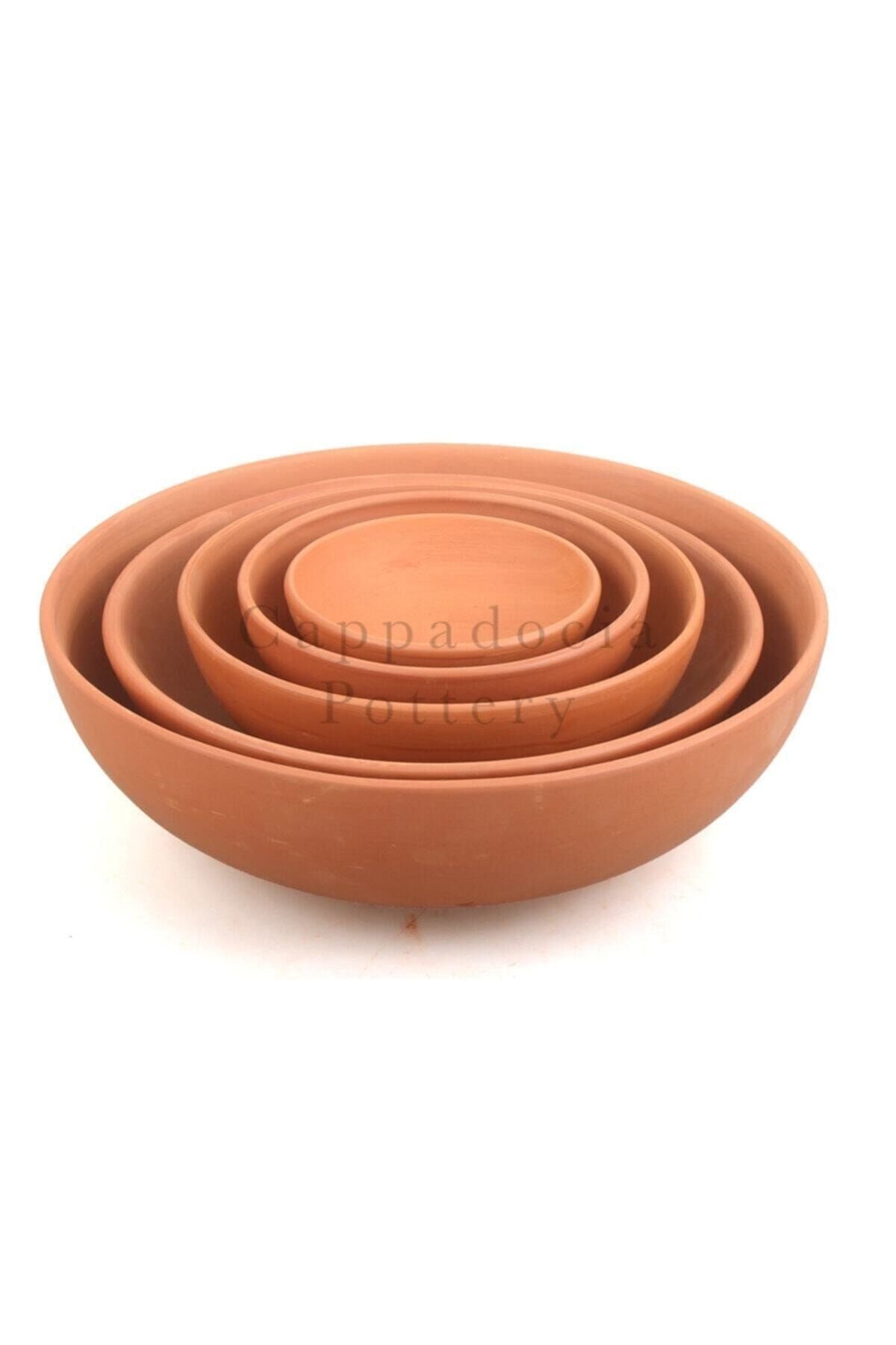 30cm Tabaklı Kase Tipi Doğal Terleyen Çömlek Toprak Yayvan Saksı No.173