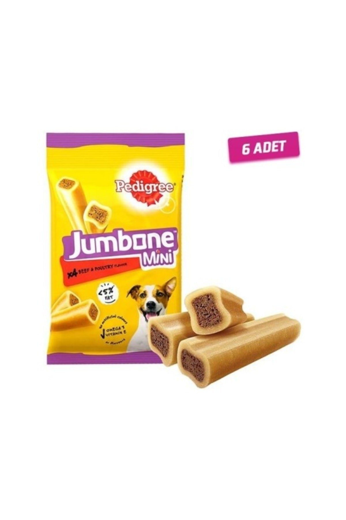 6 Adet - Jumbone Mini Beef Köpek Ödülü 160 Gr