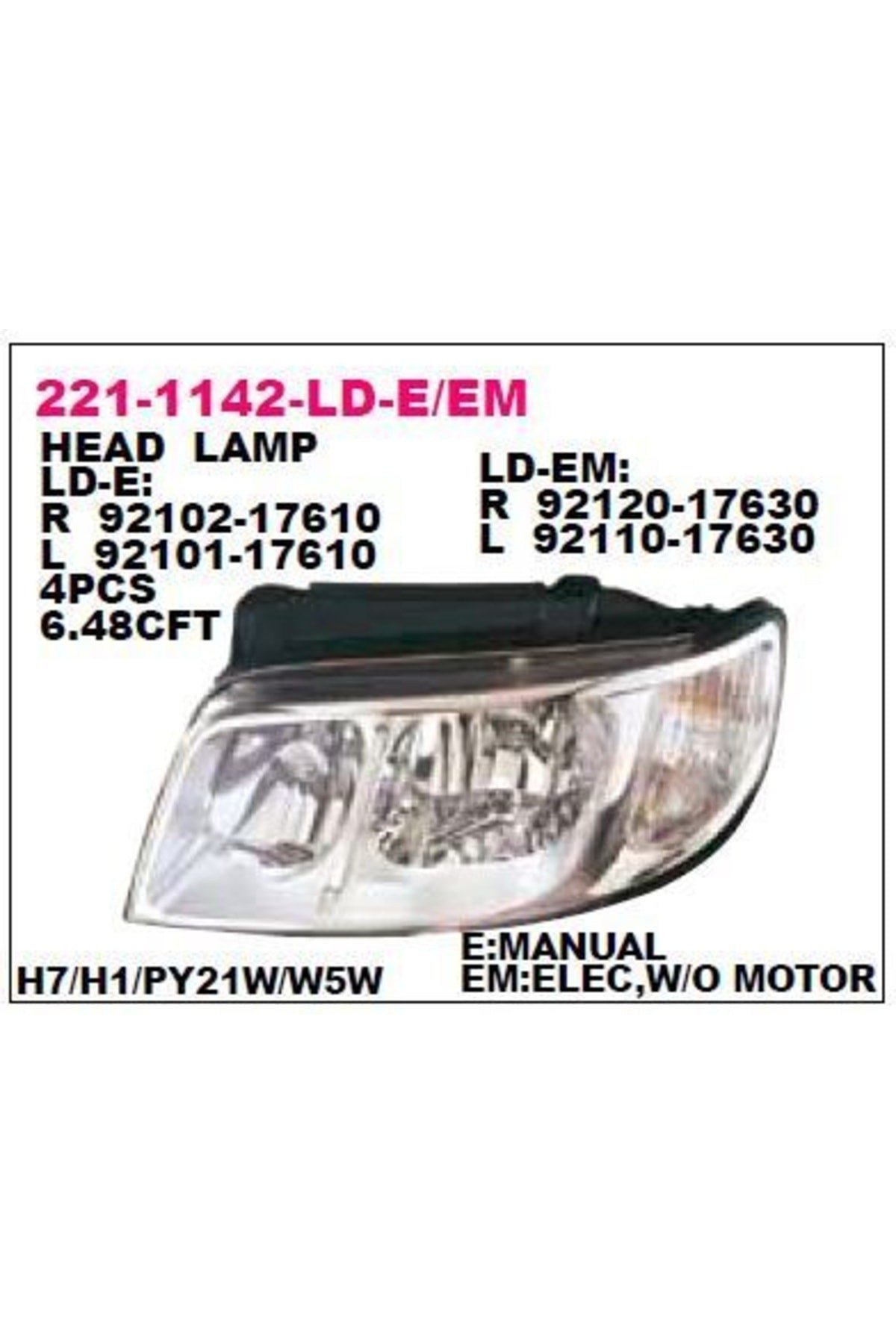 9211017630 On Far Sol-(hyundaı: Matrıx 0608 ) Uyumlu