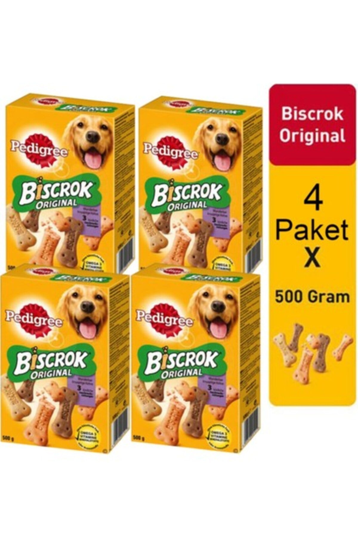 Biscrok 500 gr Köpek Ödül Bisküvi 4 Paket