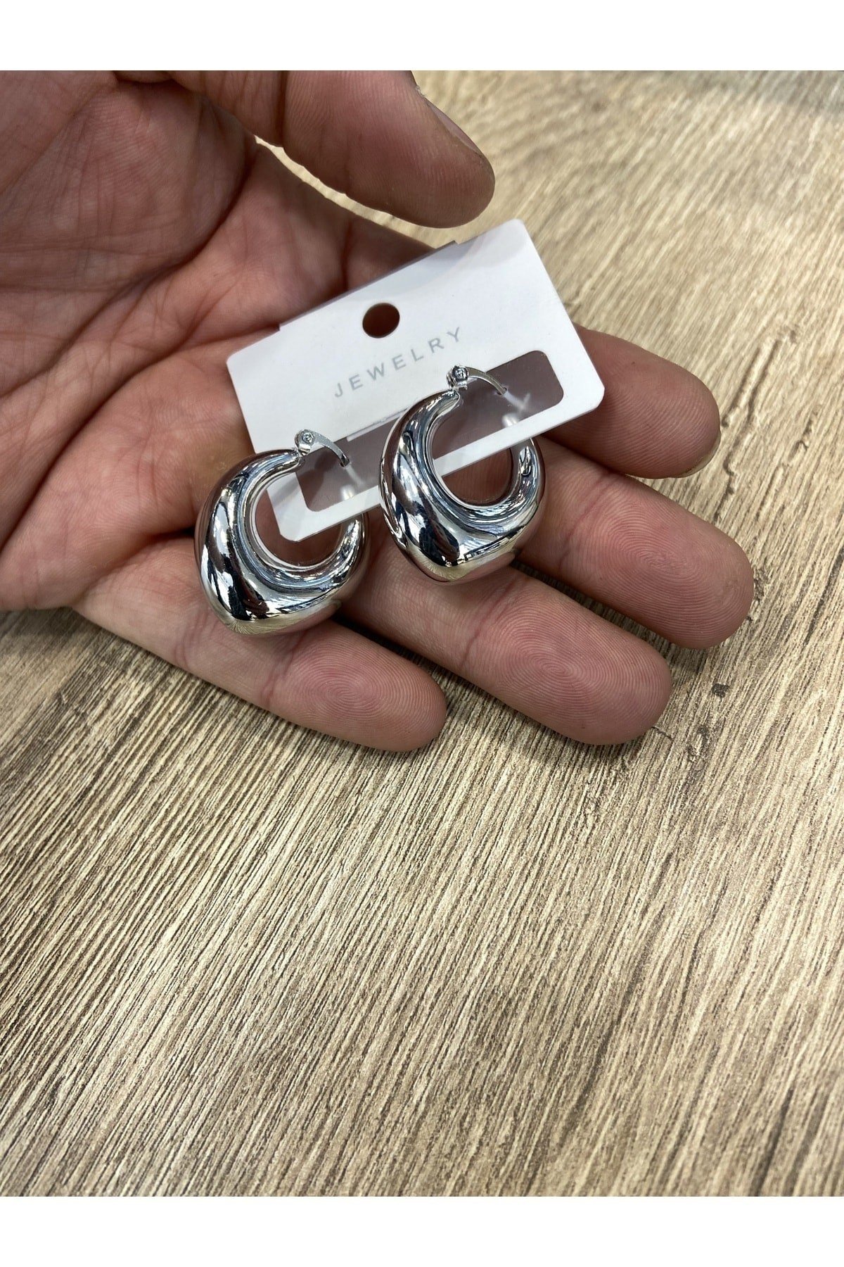 Bombeli Çelik Bal Oval Silver ( Gümüş Renk ) Lobolic Şık Alıcılık