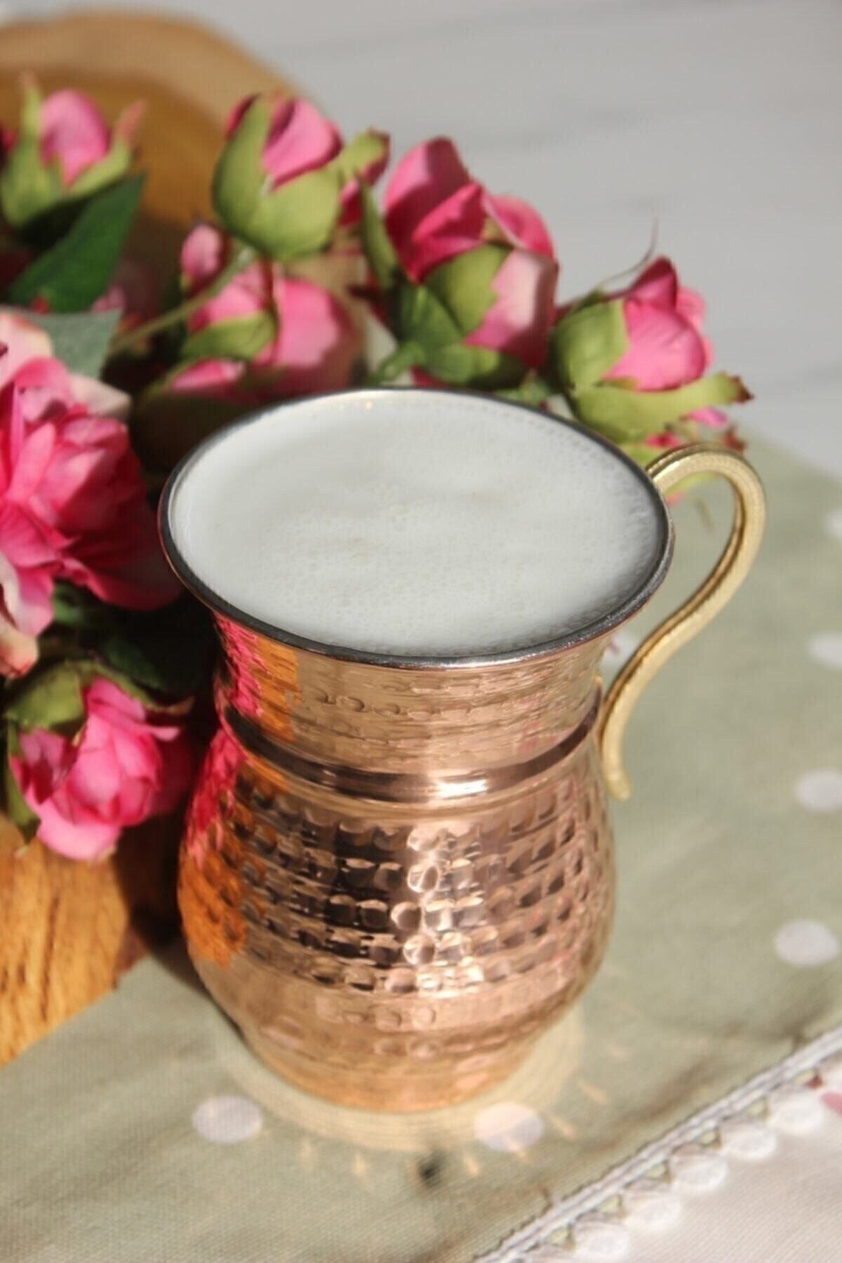 El Dövmesi Nostaljik Bakır Ayran Bardağı