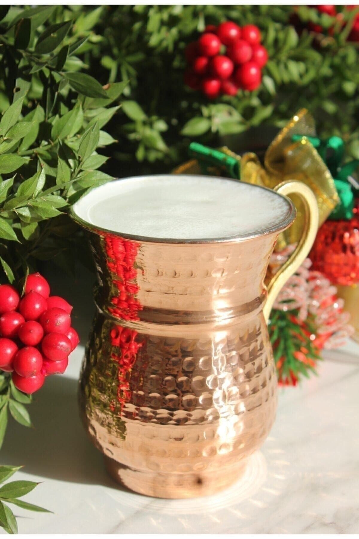 El Dövmesi Nostaljik Bakır Ayran Bardağı