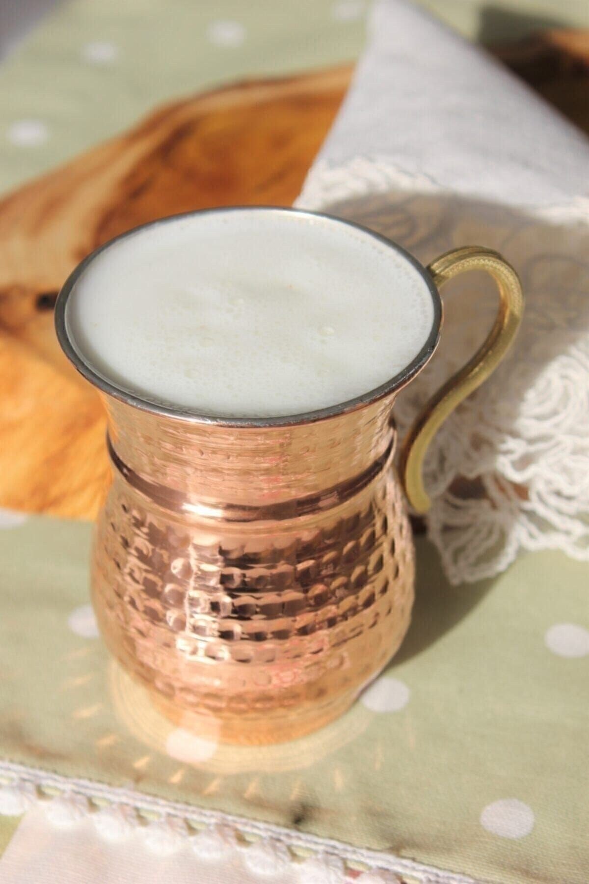 El Dövmesi Nostaljik Bakır Ayran Bardağı