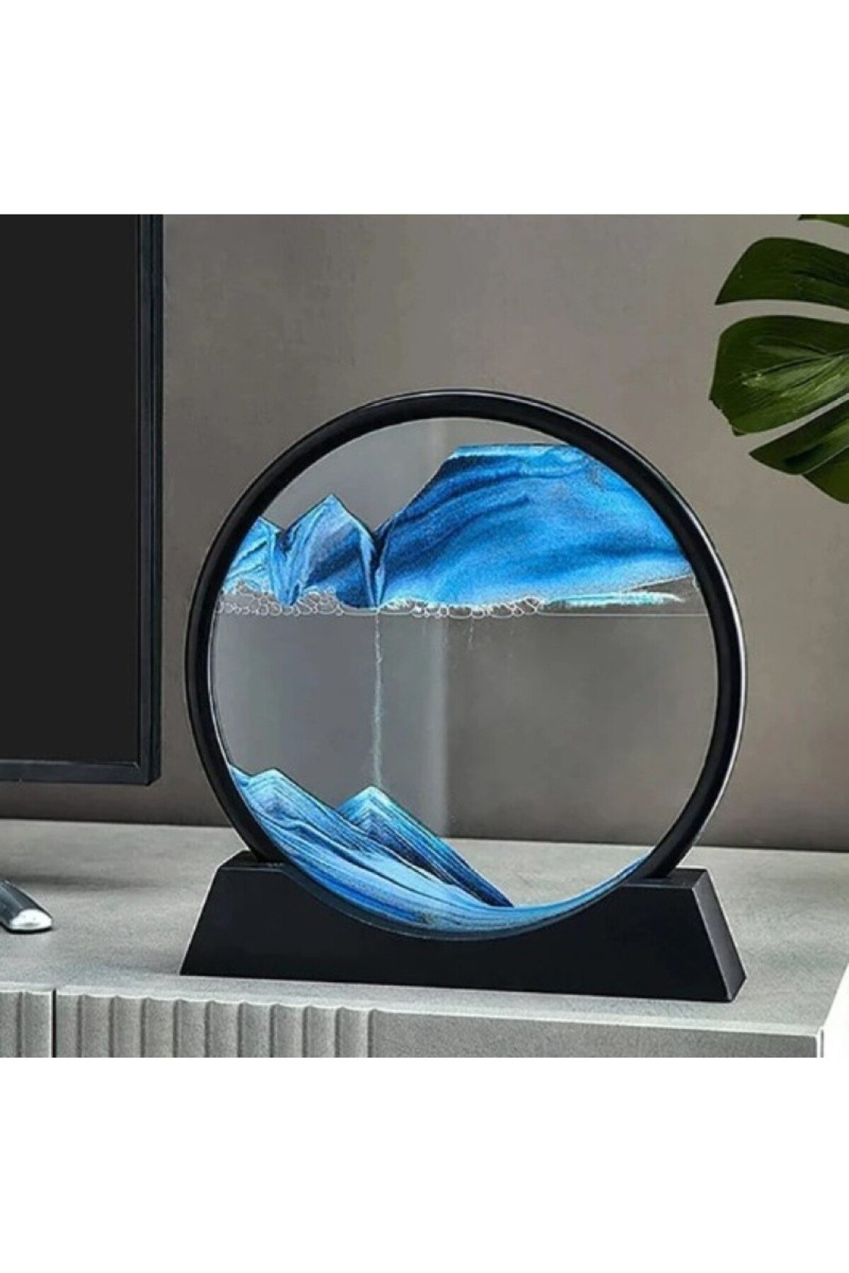 Hareketli Kum Sanat Yuvarlak Cam 3d Kum Saati Derin Deniz Kum Manzarası