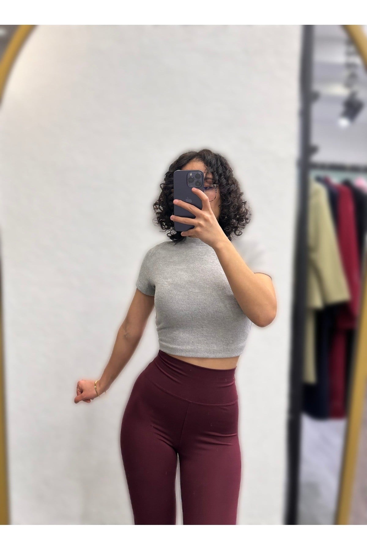 Kadın Basic Kısa Kollu Bisiklet Yaka Crop Tişört