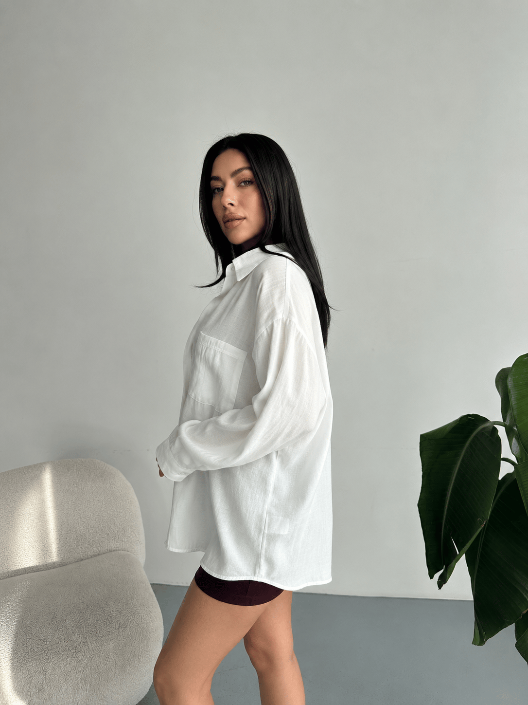 Kadın Keten Oversize Gömlek | Rahat Kesim Şık Keten Gömlek Modeli
