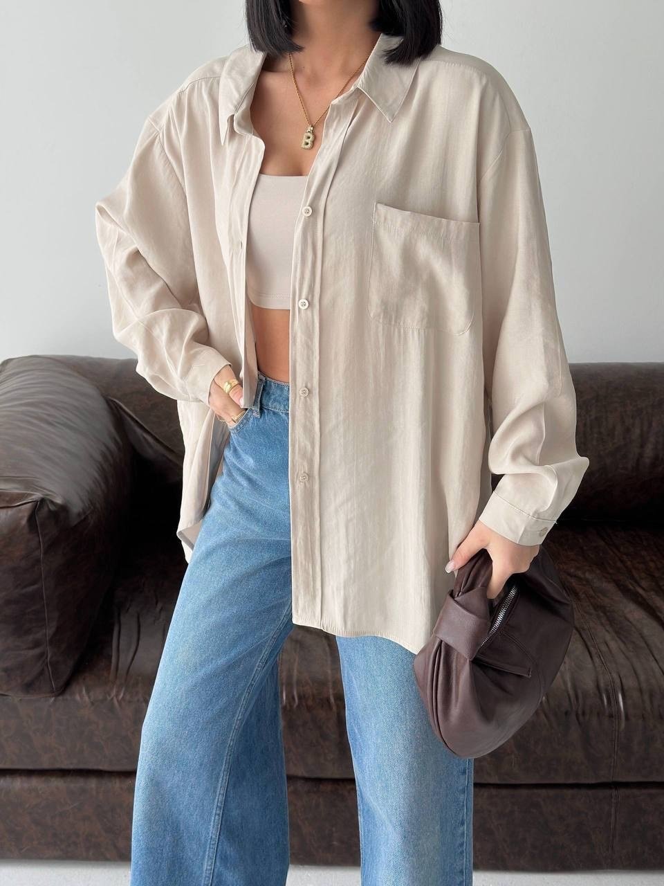 Kadın Keten Oversize Gömlek | Rahat Kesim Şık Keten Gömlek Modeli