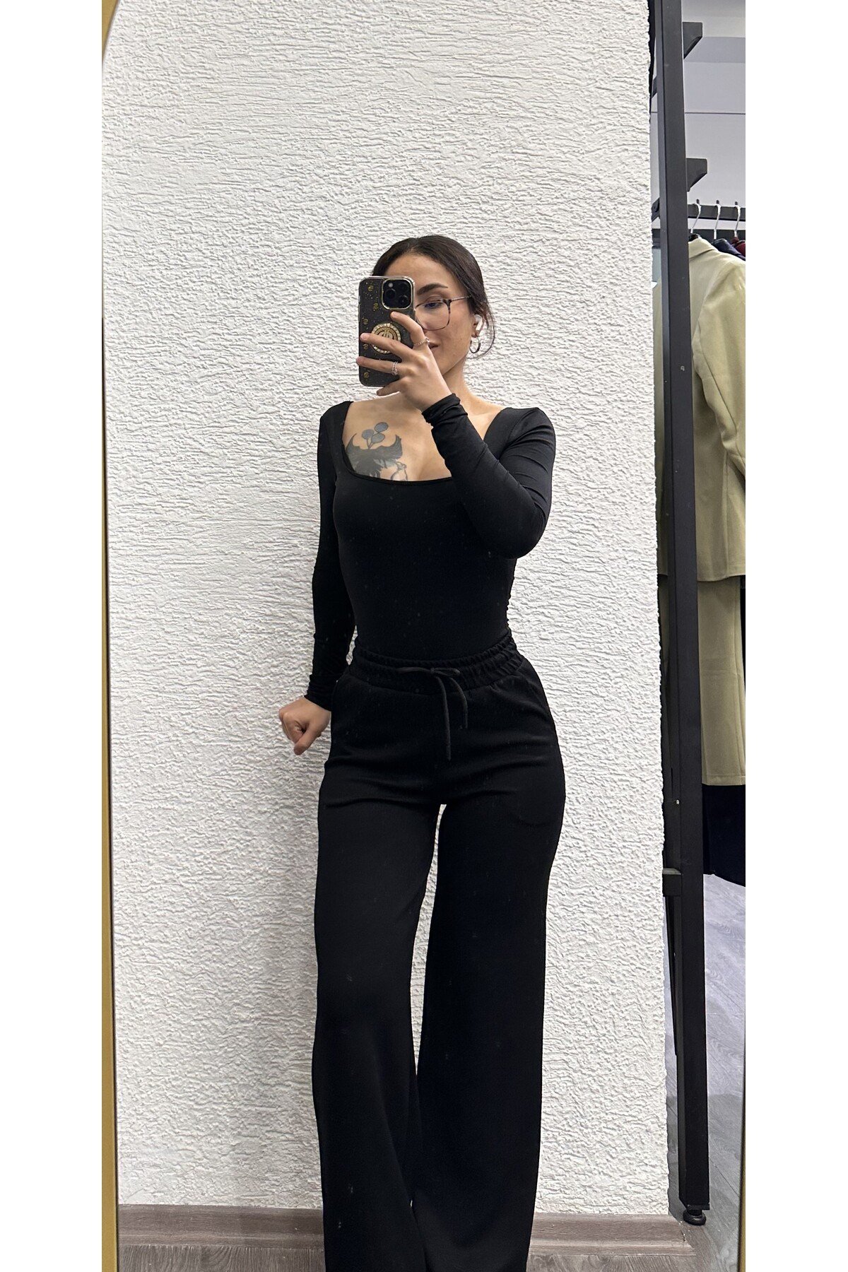 Kadın Yüksek Bel Bol Paça Rahat Kesim Günlük Pantolon