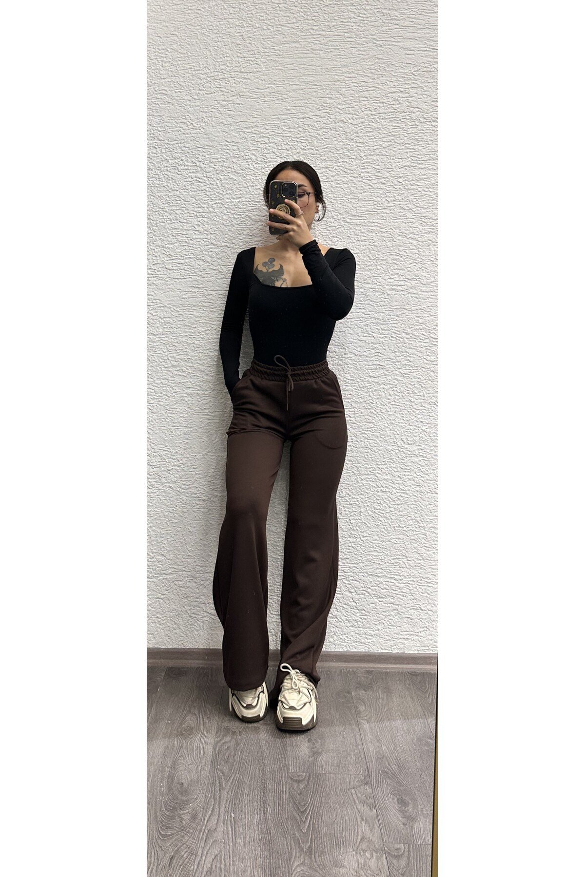 Kadın Yüksek Bel Bol Paça Rahat Kesim Günlük Pantolon