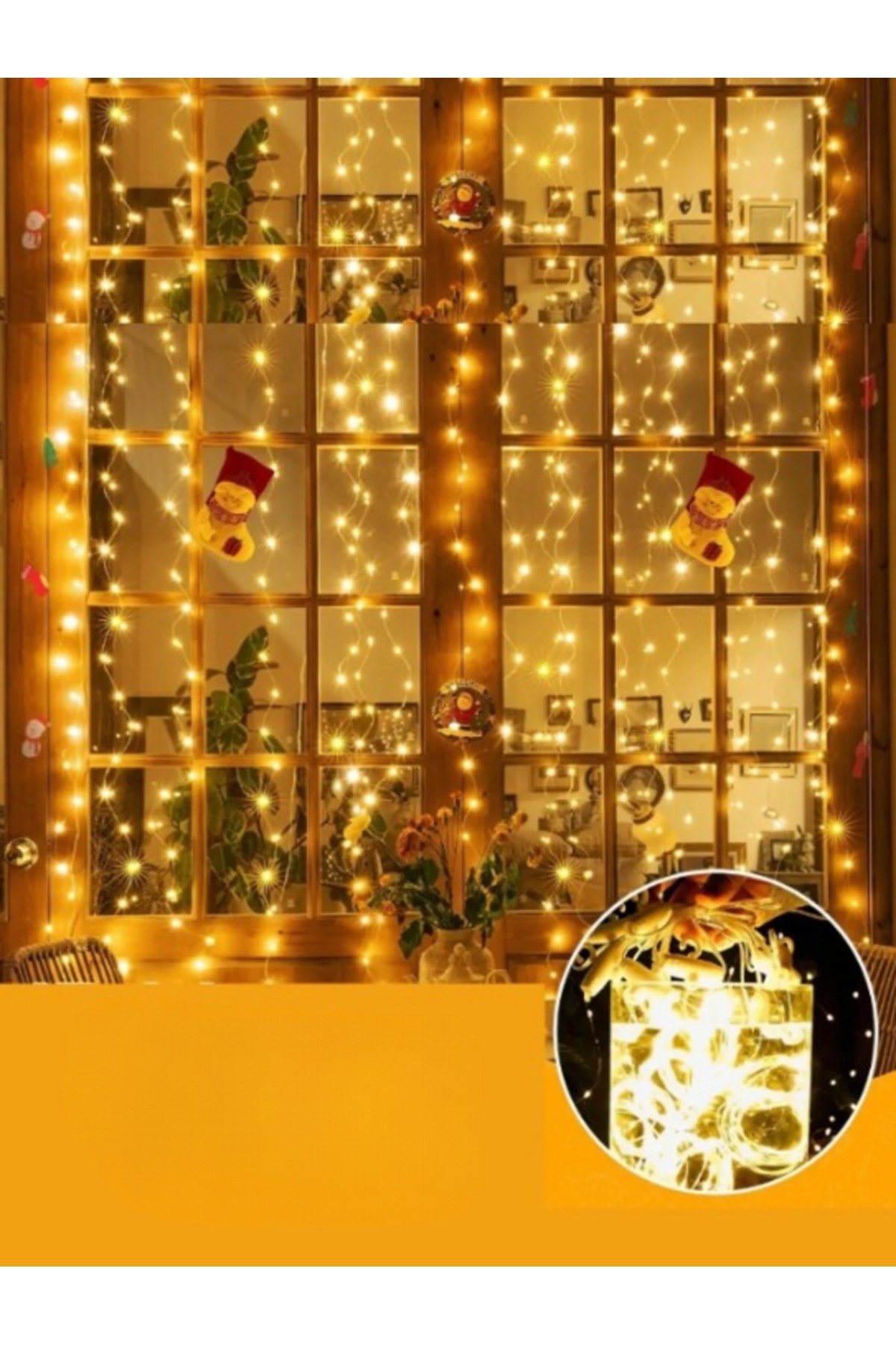 Kumandalı 8 Ayrı Moda Sahip 3mx3m 300 cm X 300 cm Perde Led