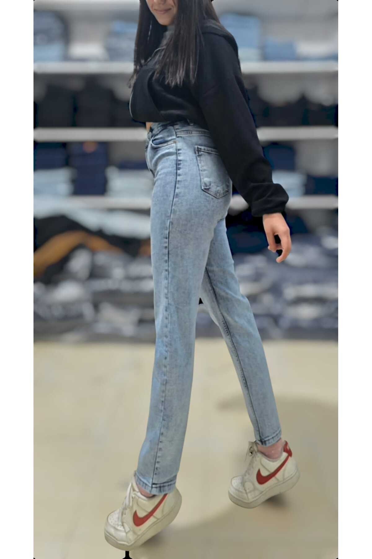 Mom Karyıkama Mom Süper Yüksek Bel Mom Jeans