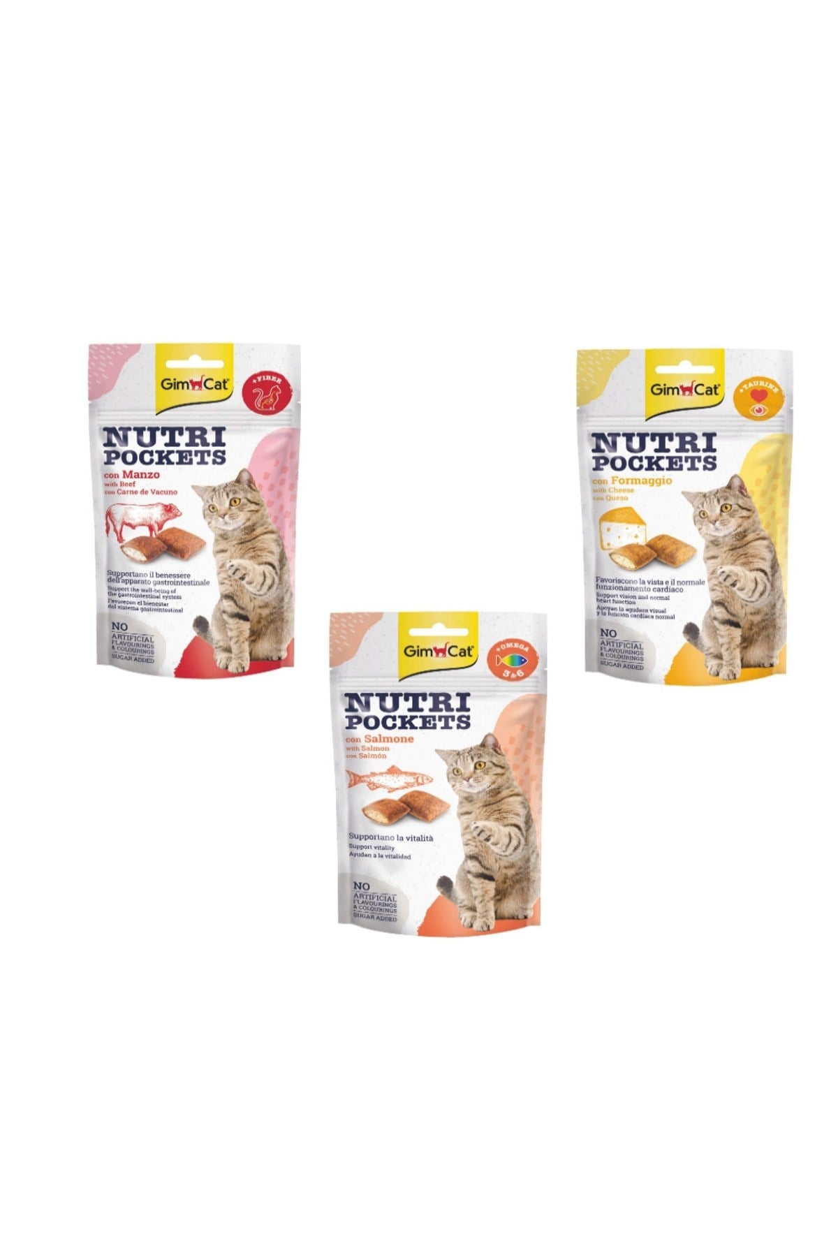 Nutripockets Kedi Ödülü Biftek Malt 60gr + Kedi Ödülü Somon Omega 3&6 60gr + Kedi Peynir Taurin 60gr