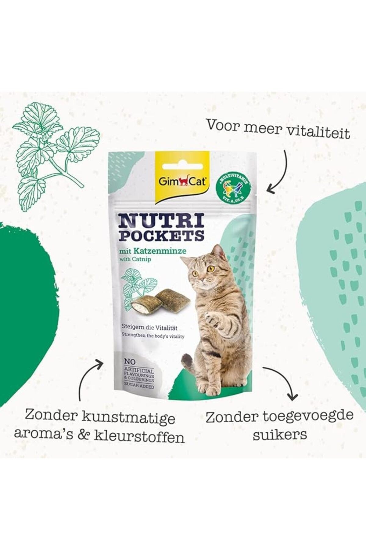 Nutripockets Kedi Ödülü Kedi Otu&Multi-Vitamin, 60 g