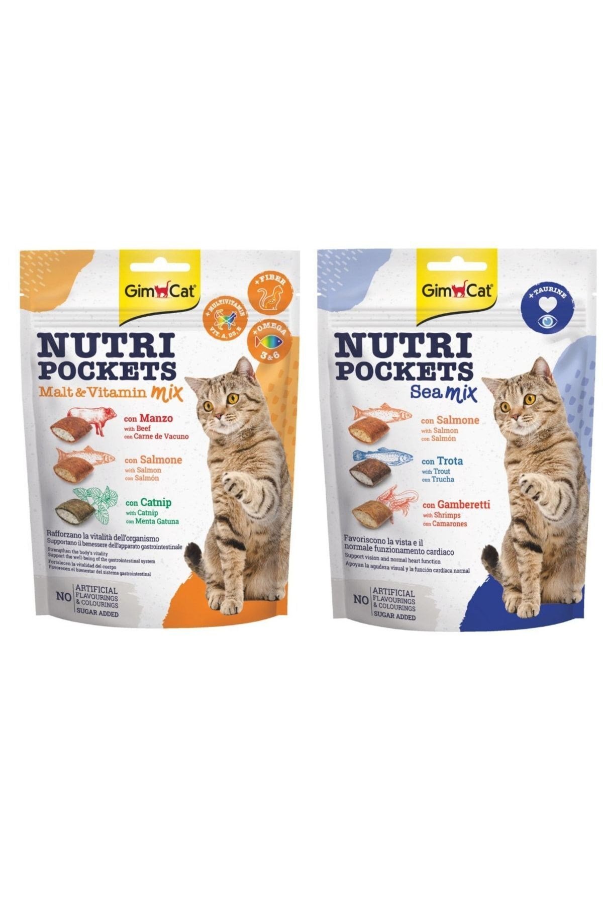 Nutripockets Kedi Ödülü Malt&multivitamin 150gr + Nutripockets Kedi Ödülü Sea Mix 150gr