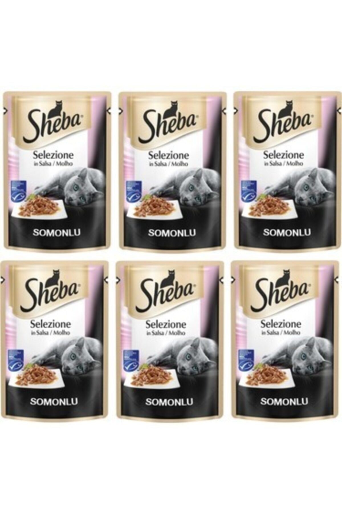 Pouch Konserve Kedi Maması Somonlu 85 Gr 24 Adet
