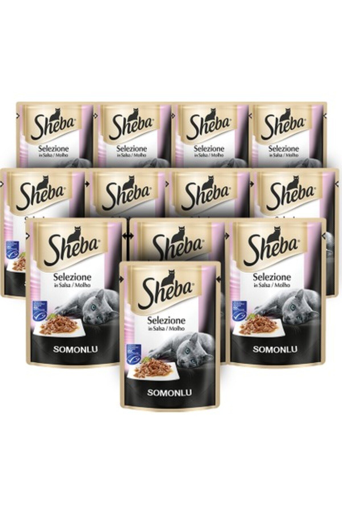 Pouch Somonlu Yaş Kedi Maması 85 gr X 12 Adet