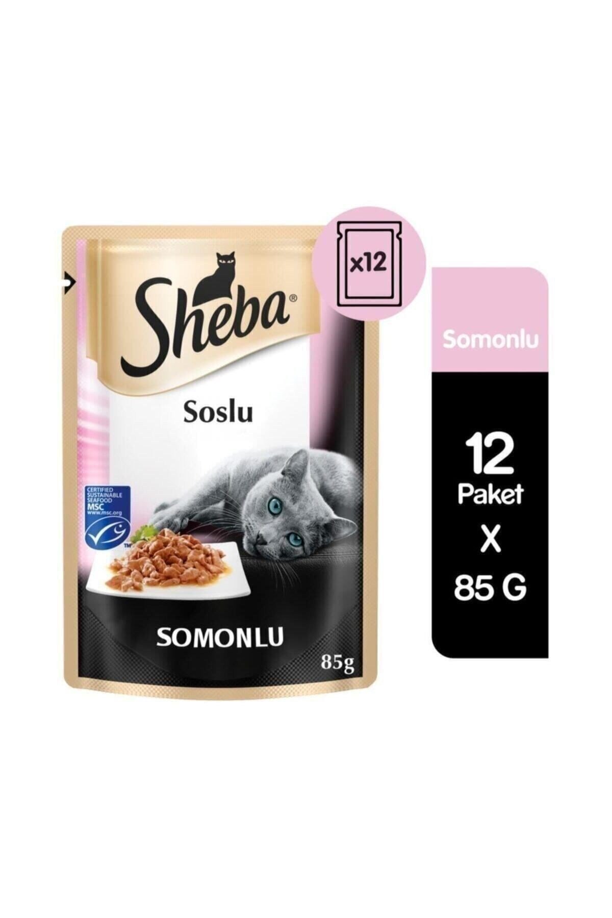 Pouch Yaş Mama Somonlu 85 Gr 12 Adet