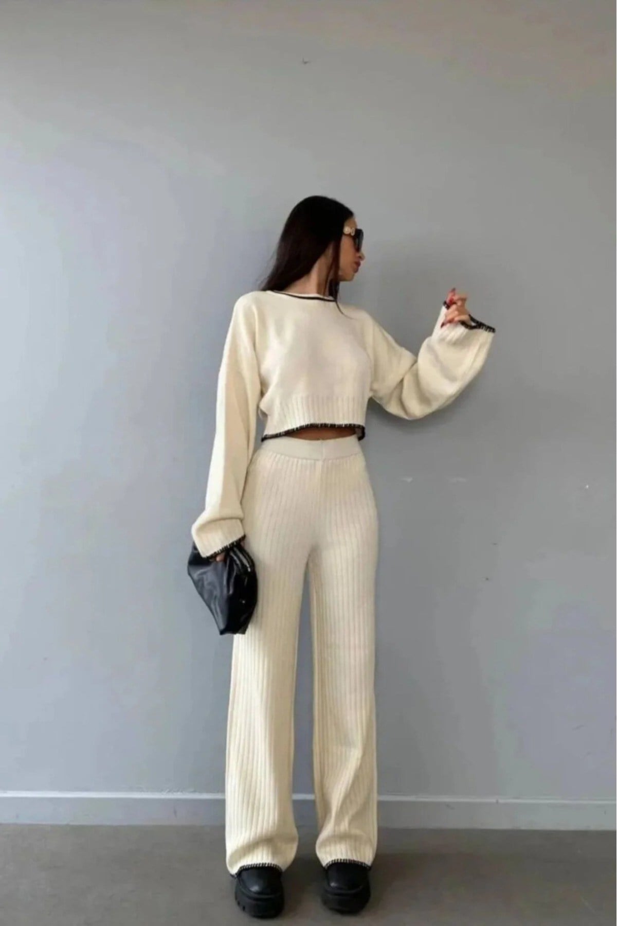 Rahat Fit Kadın Triko Takım – Oversize Kazak ve Pantolon
