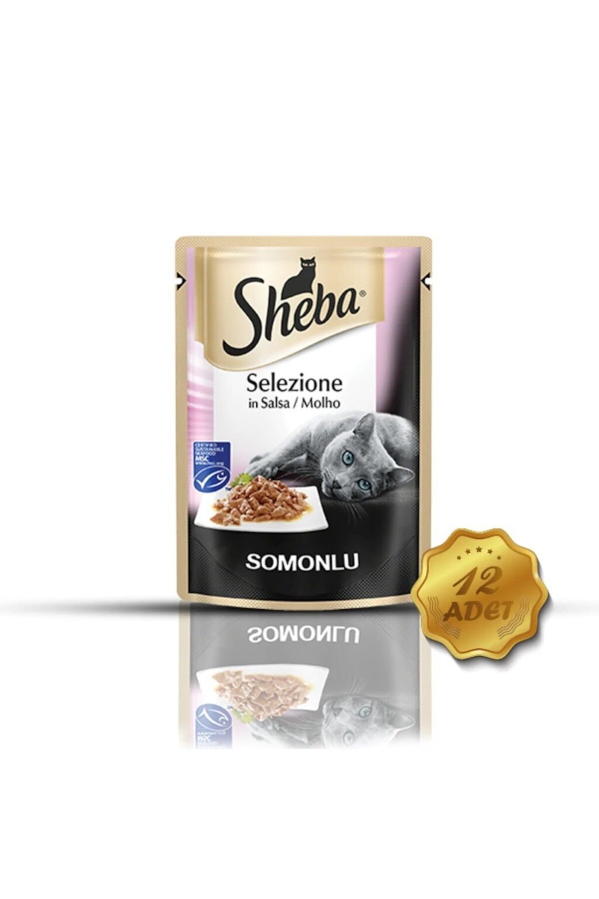 Somonlu Yetişkin Kedi Yaş Maması 85 gr (12 ADET)