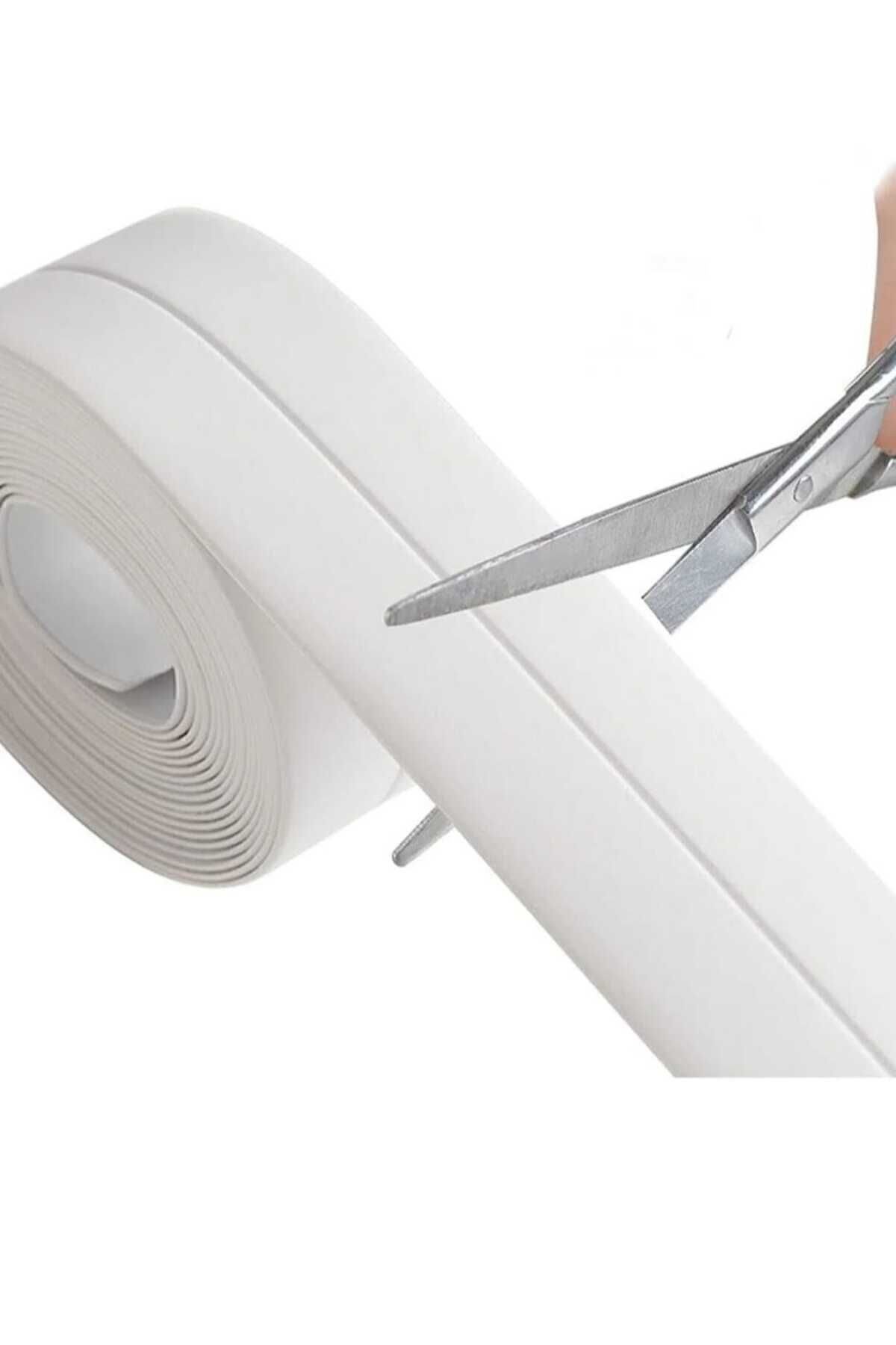 Su sızdırmaz bant 3.2m x 22 mm BANYO KÜVET MUTFAK LA BANT SU GEÇİRMEZ KENAR BANDI SIZDIRMAZLIK BANTI (BEYAZ)
