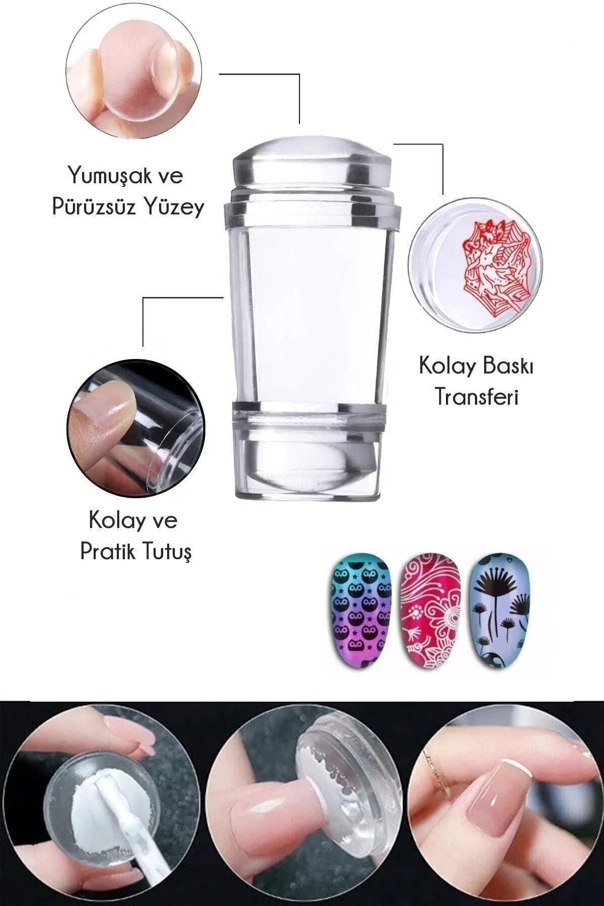 Tırnak Süs Damgalama Stamper Kolay French Aleti