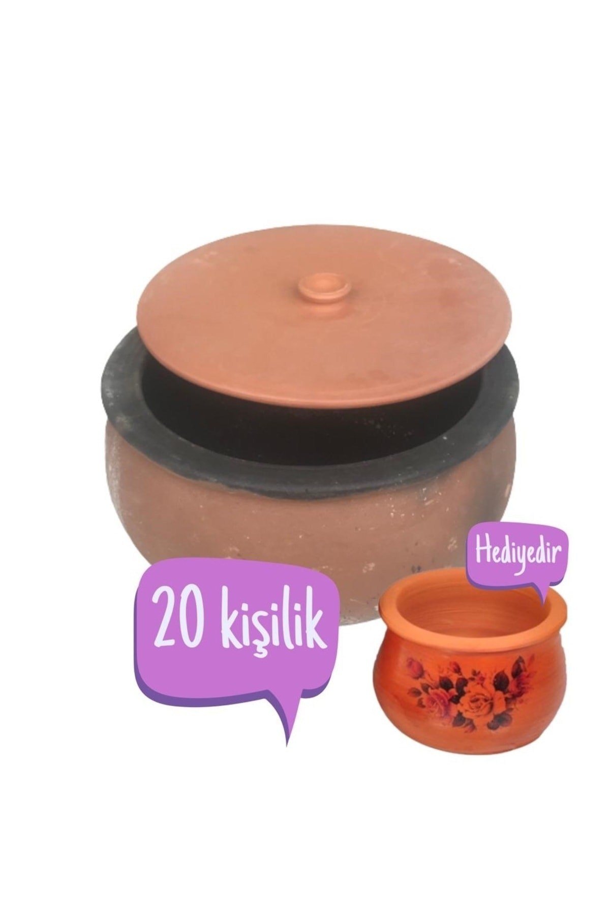 Toprak Güveç (20 Kişilik) Ürün 1 Adet Kapak Hediyelidir...