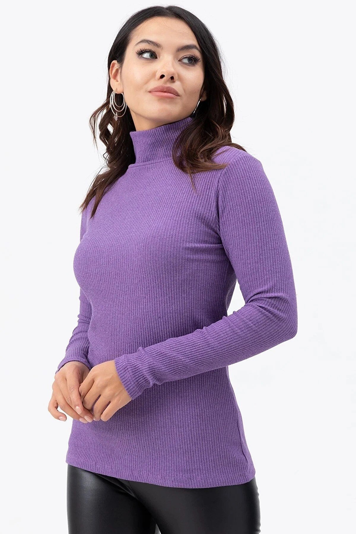 Unisex Pamuklu Balıkçı Yaka Kaşkorse Şardonlu Slimfit Boğazlı Kazak