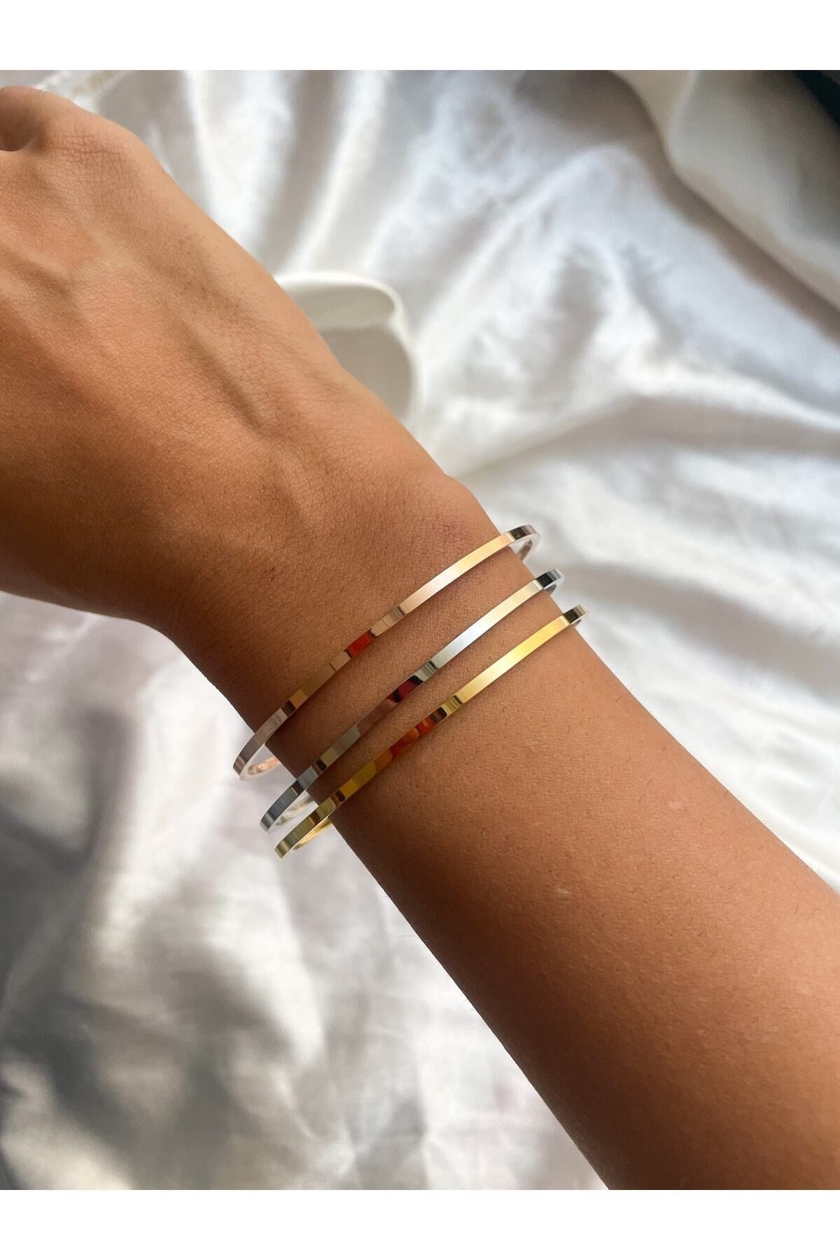 Vera Jewellery 3lü Çelik Ajda Bilezik