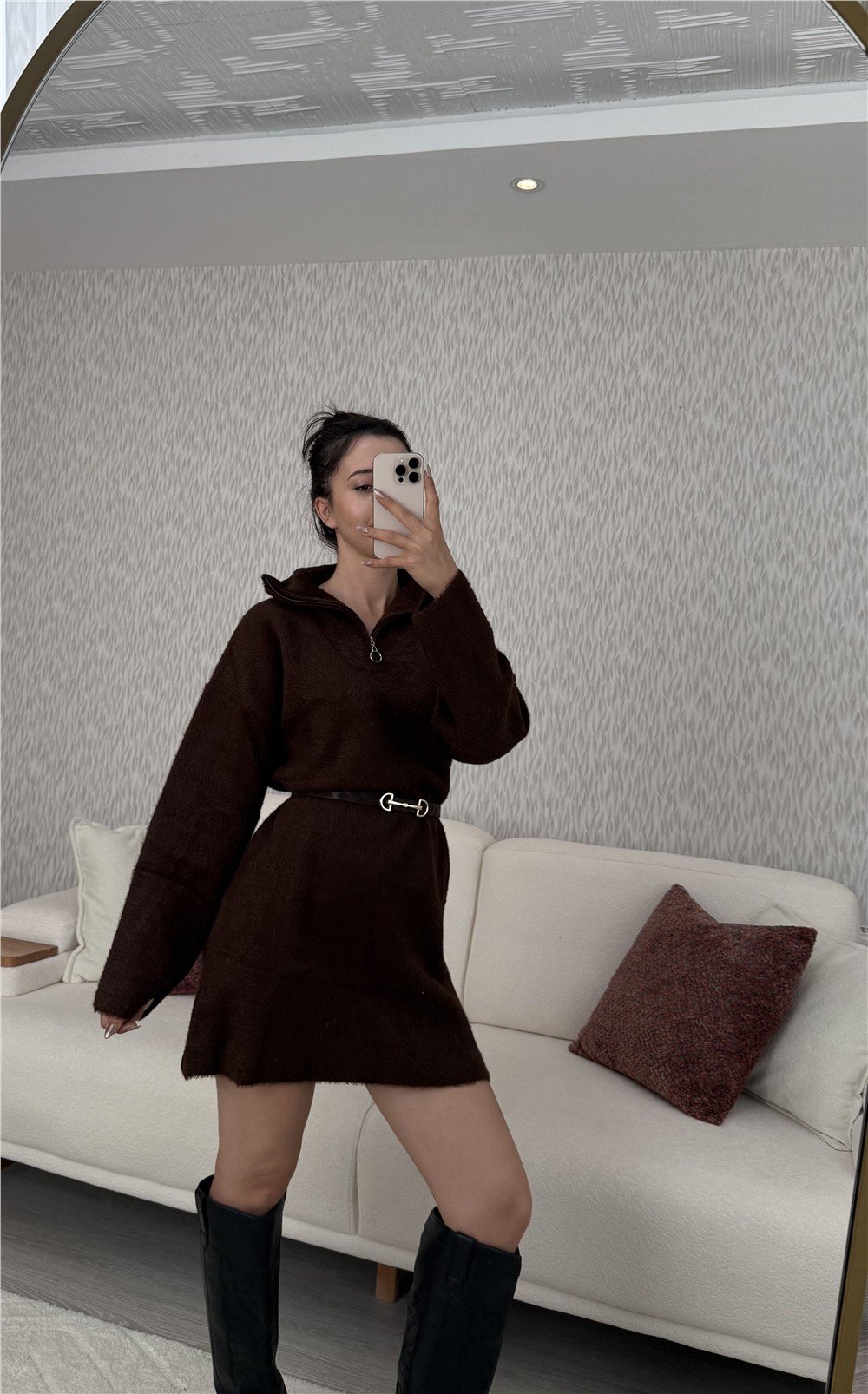 Kahverengi Kamyoncu Sakallı Elbise Acı Kahve