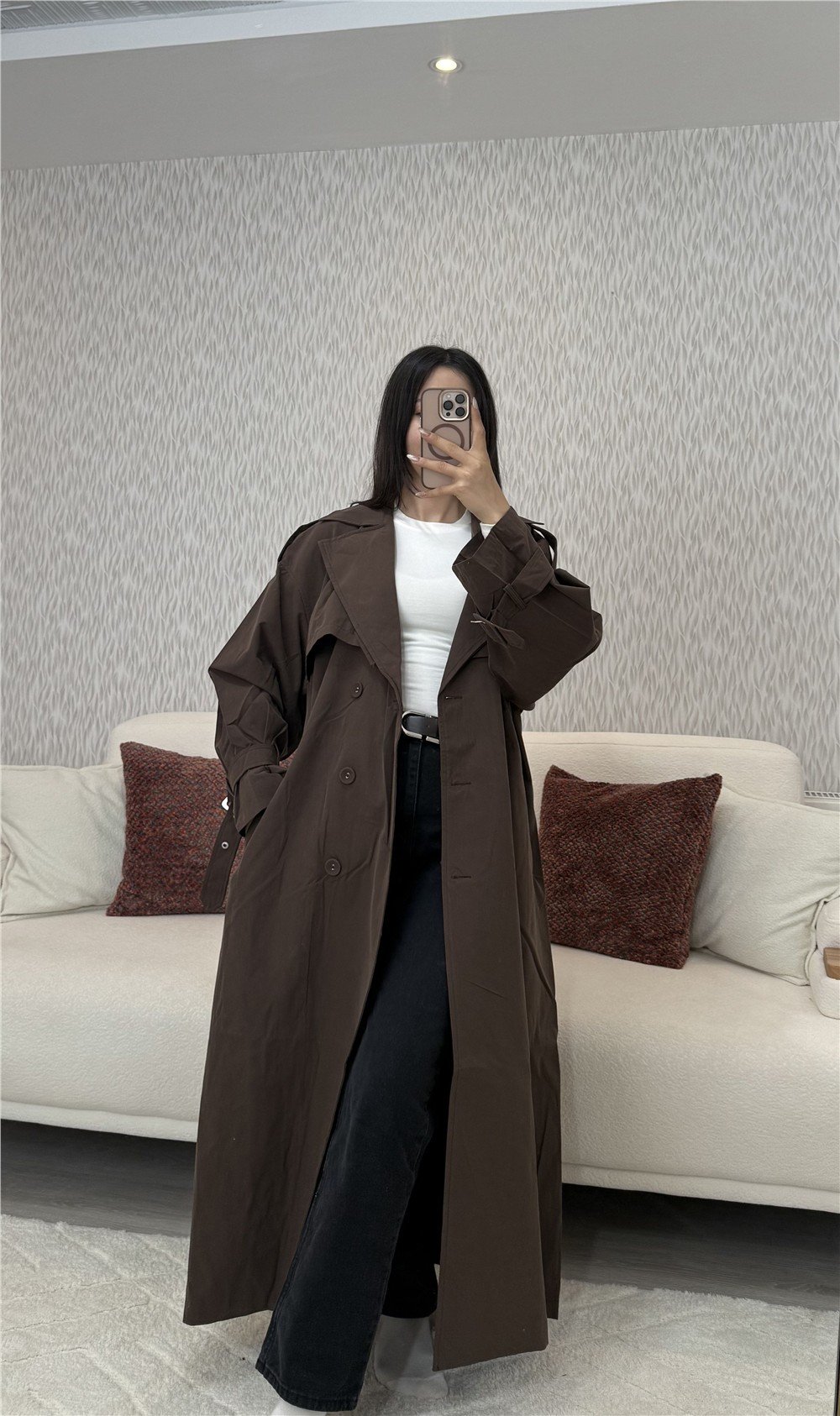 Oversized Trençkot Kahverengi