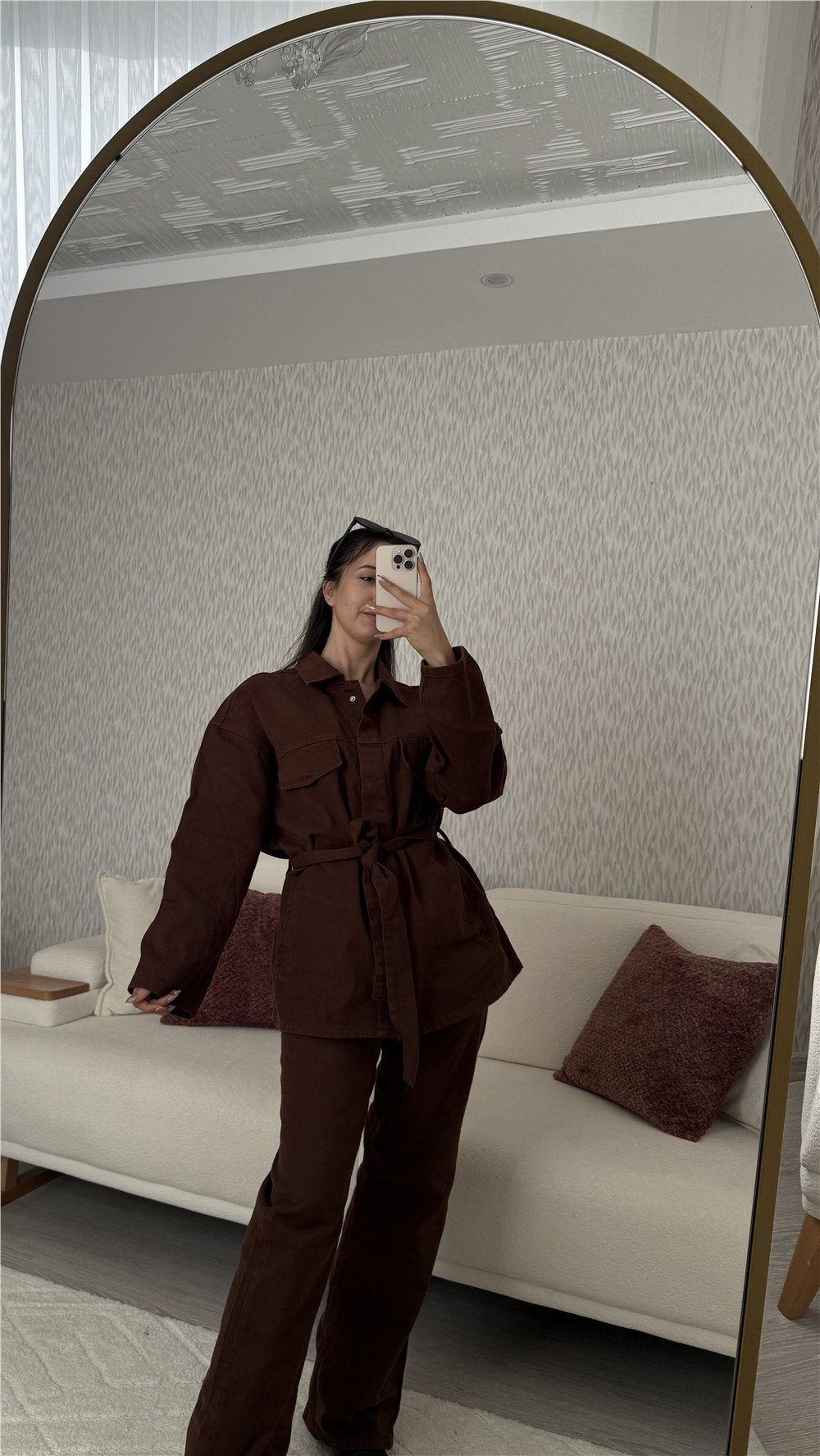 Zara Acı Kahve Kot Takım Kahverengi