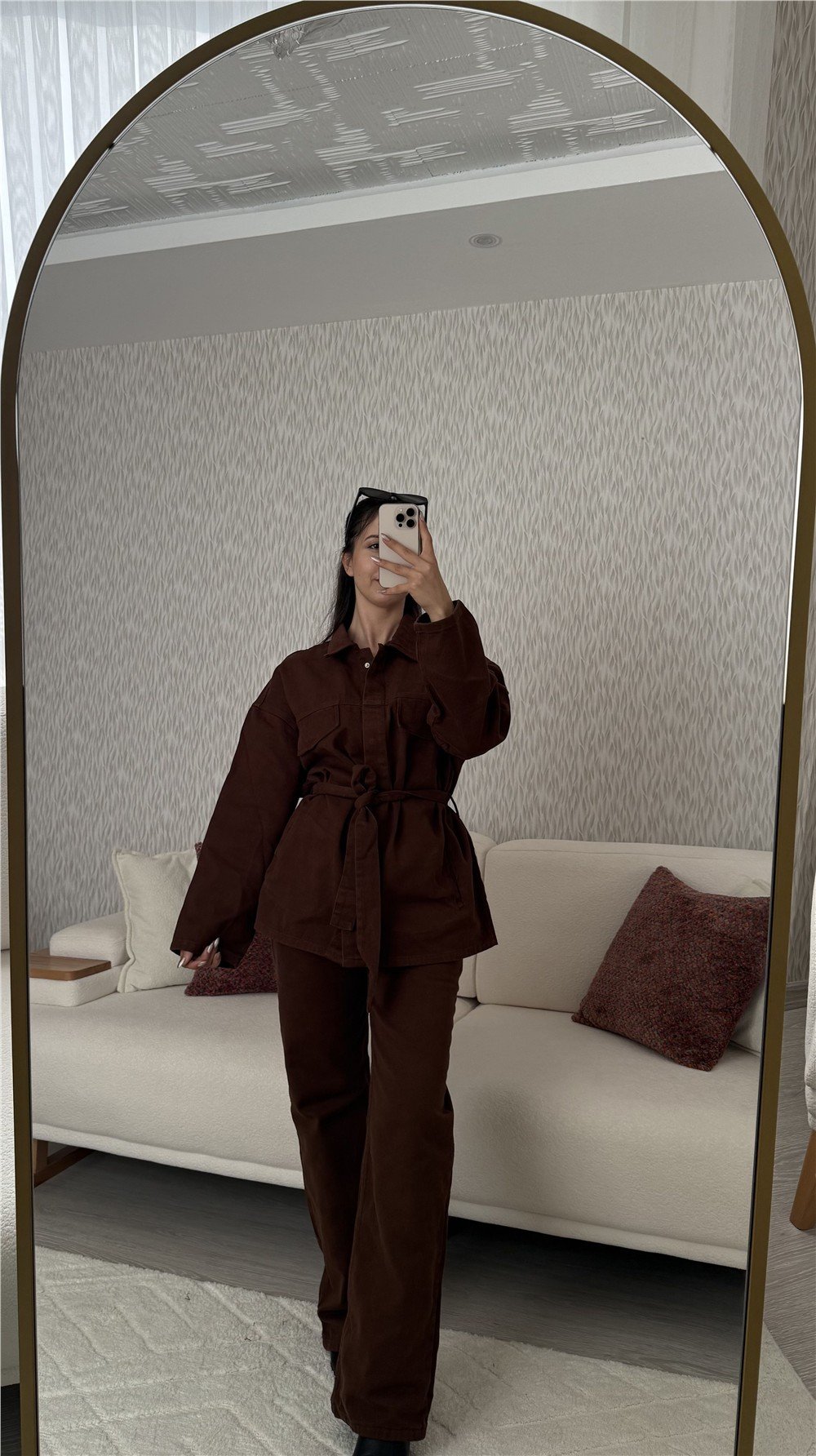 Zara Acı Kahve Kot Takım Kahverengi