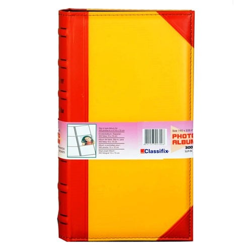 Deri Fotoğraf Albümü 300′lük 10x15 cm Sarı Kırmızı