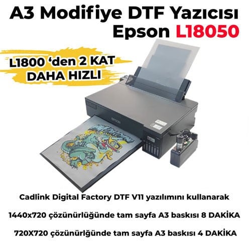 DTF A3 Tekstil Baskı Yazıcısı (CADLink)