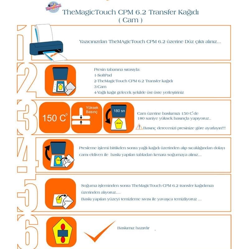 Magictouch CPM 6.2  Lazer Sert  Zemin Transfer  Kağıdı  A4 (1 adet)
