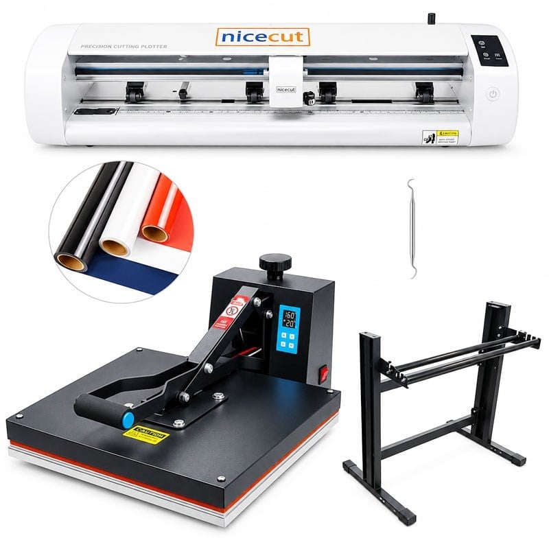 NICECUT CX61 Plotter + 40X50 cm Transfer Presi Tekstil Baskı Seti