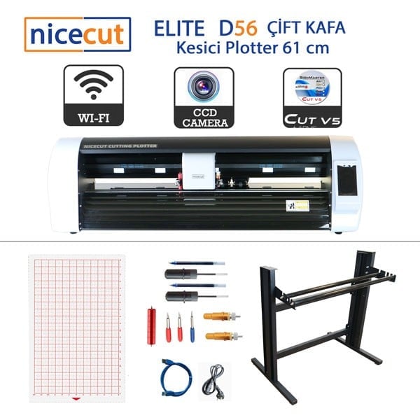 NICECUT Elite D56 Çift Kafalı Kesici Plotter 56 cm (Ayaklı)