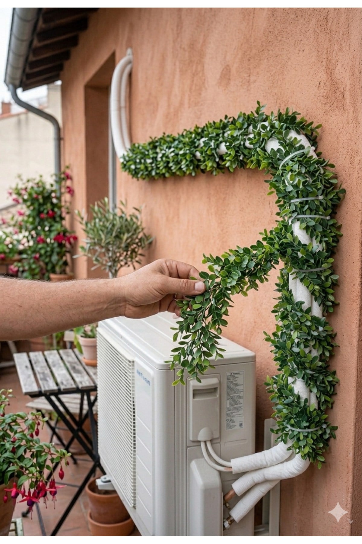 8 Metre Yapay Boru Sarmaşığı Dolgun Yapraklı Çit Balkon Bahçe Dekorasyon Sarmaşık Filiz