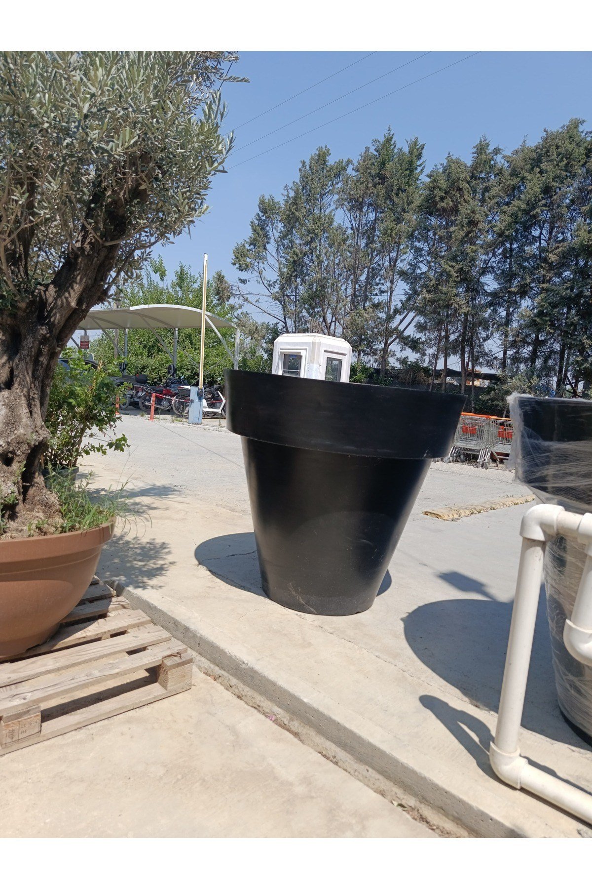 800 Litre Siyah Geniş Hacimli Dekoratif Saksı