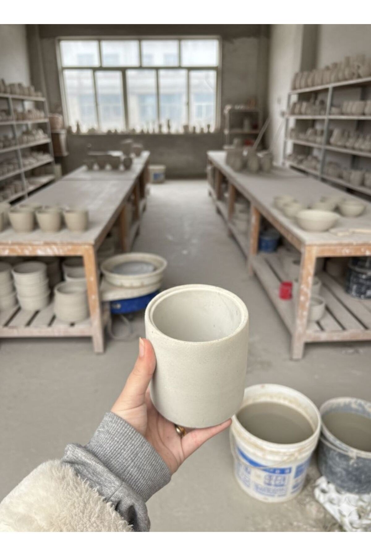 Artisan beton ham saksı