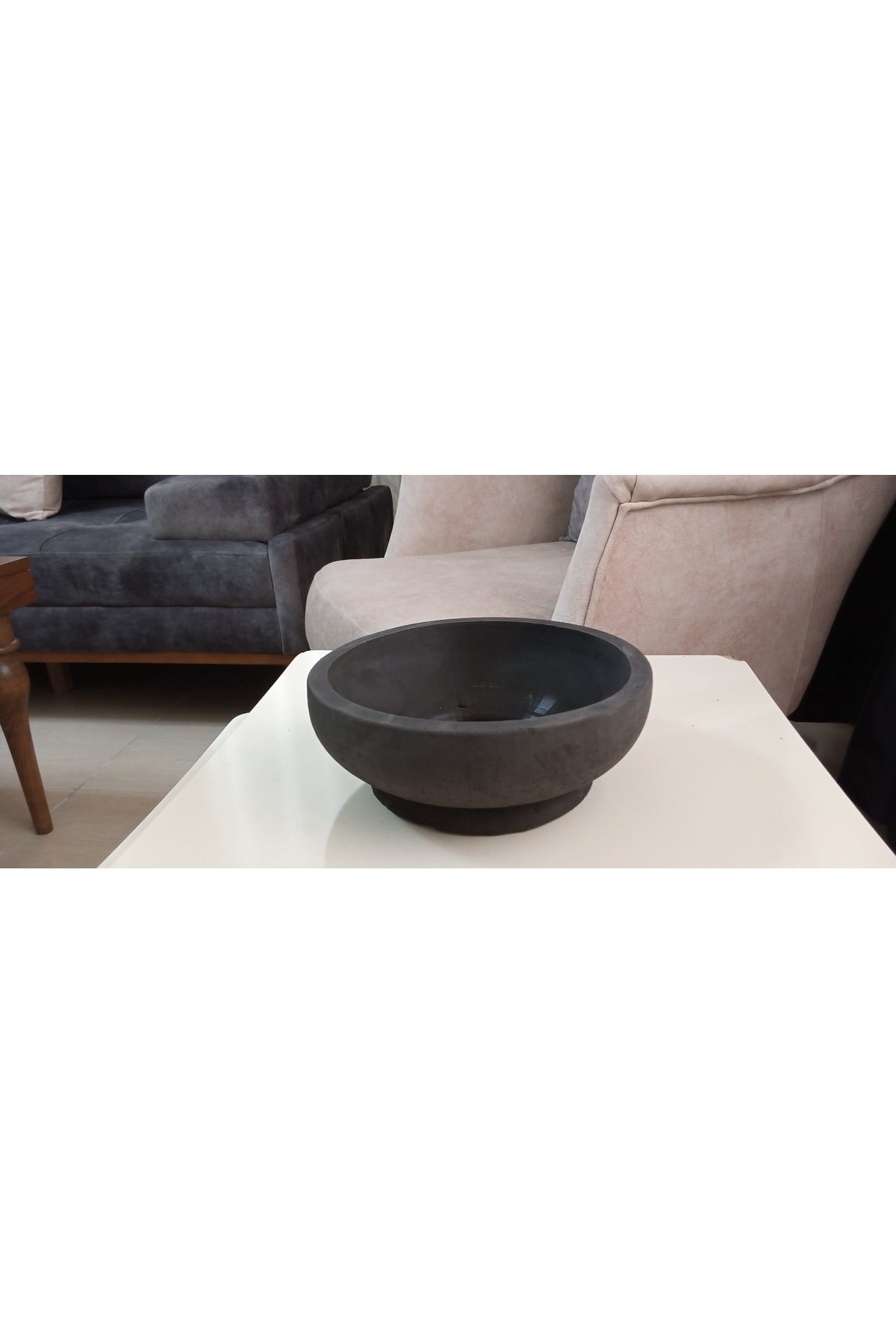 Beton Bonsai Saksısı siyah çift taban
