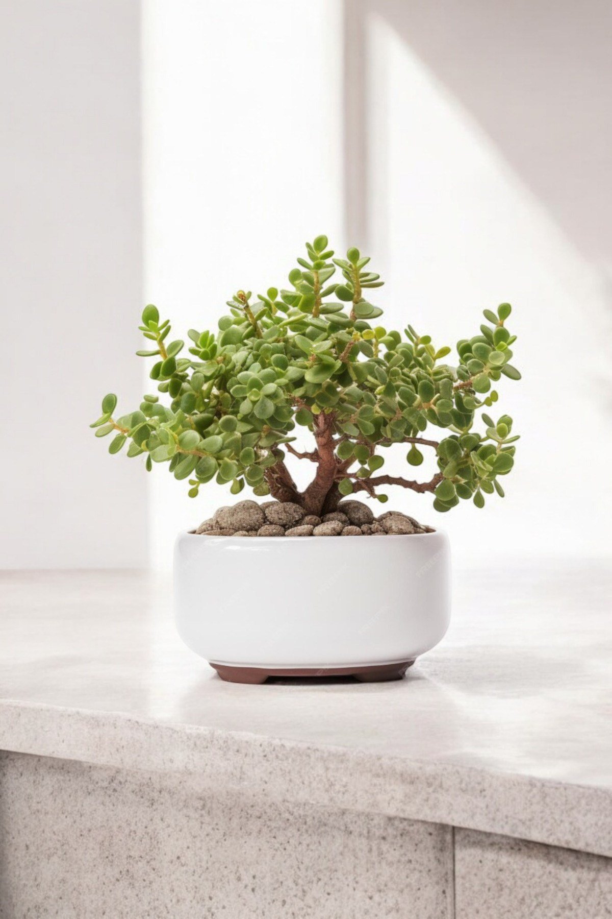 Dekoratif Saksıda Bonsai Yeşim Ağacı Fil Azığı 002