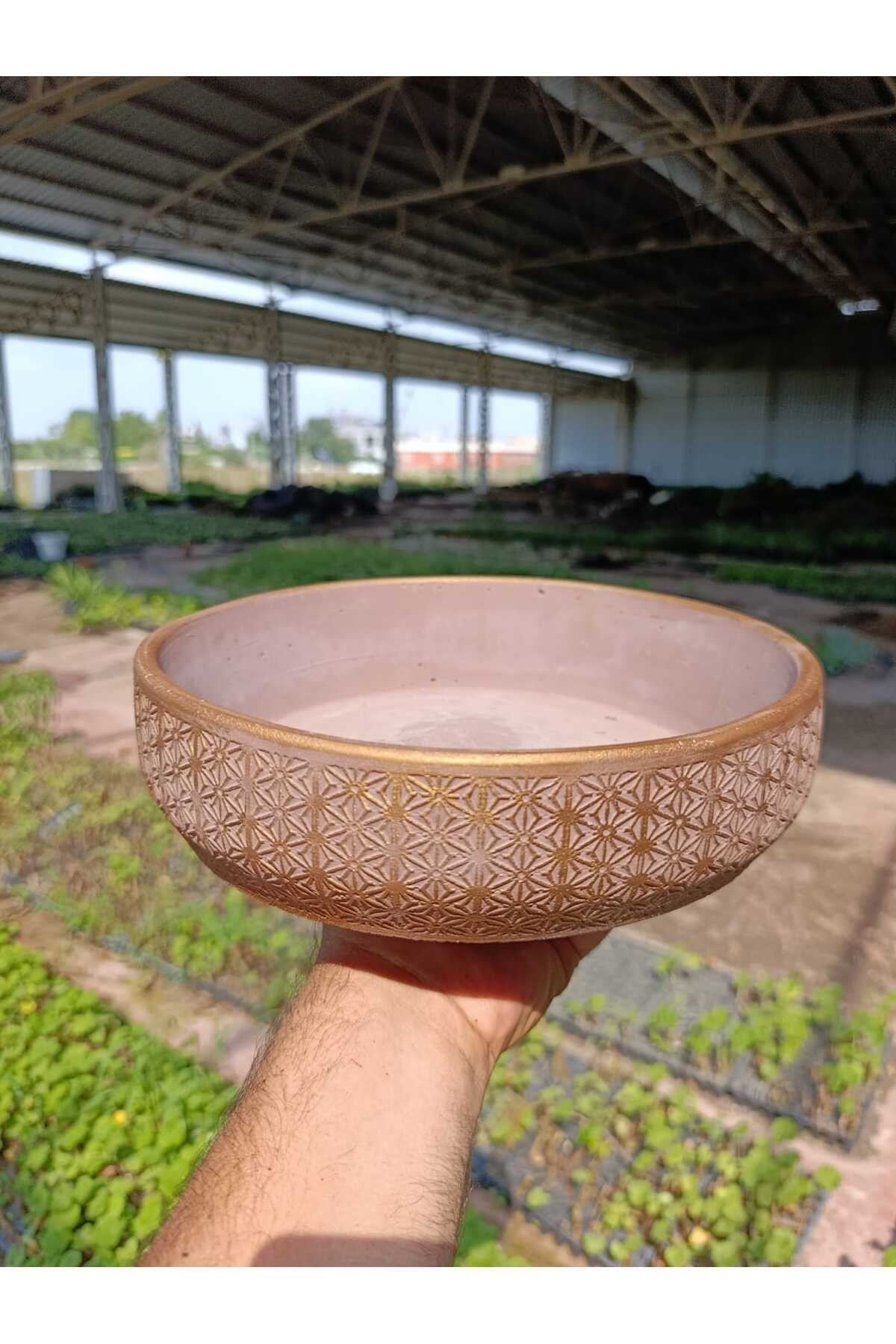 Dekoratif Saray Deseni Motifli Taş Saksı